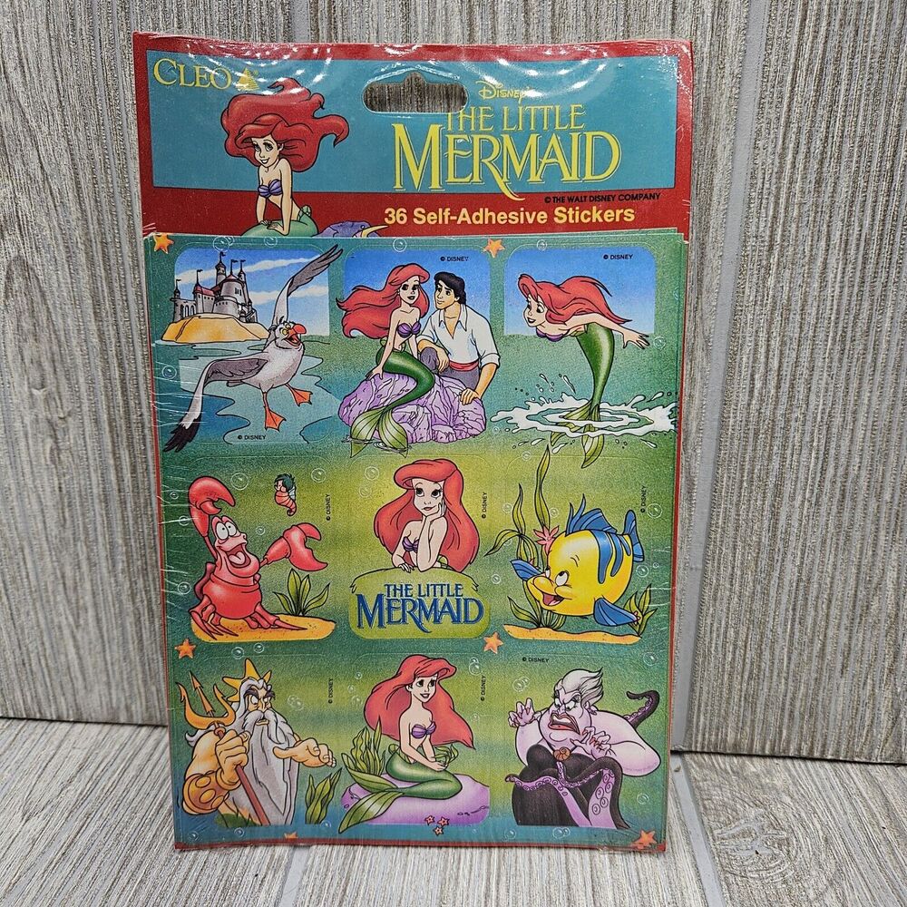 Vintage Cleo Disney The Little Mermaid Stickers Aiel Eric Triton Flounder
